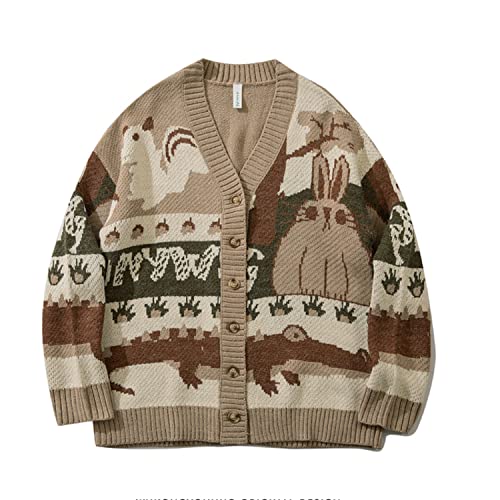 Grandpa Sweaters Vintage Aesthetic Sweater Cardigan Chunky Knitted Dark Academia