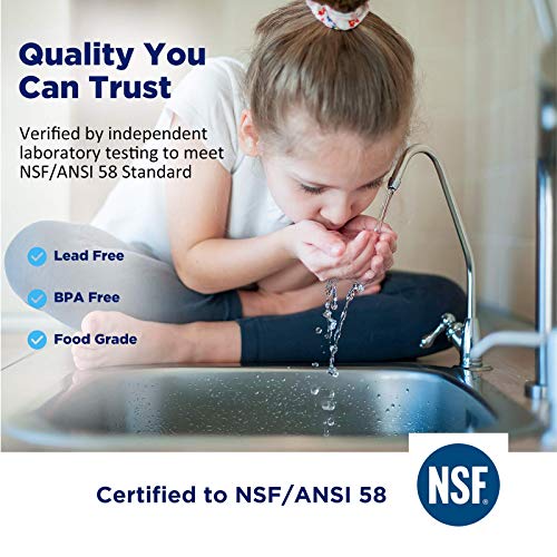 Membrane Solutions 400 Gpd Ro Membrane, Reverse Osmosis Membrane With Membrane Housing, 1/4" Quick-Connect Fittings, Check Valve, Replacement For Under Sink Home Drinking Ro Water Filter System #TOP6