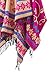 Urban CoCo Women's Fashionable Retro Style Vintage Pattern Tassel Poncho Shawl Cape (Series1-pink)