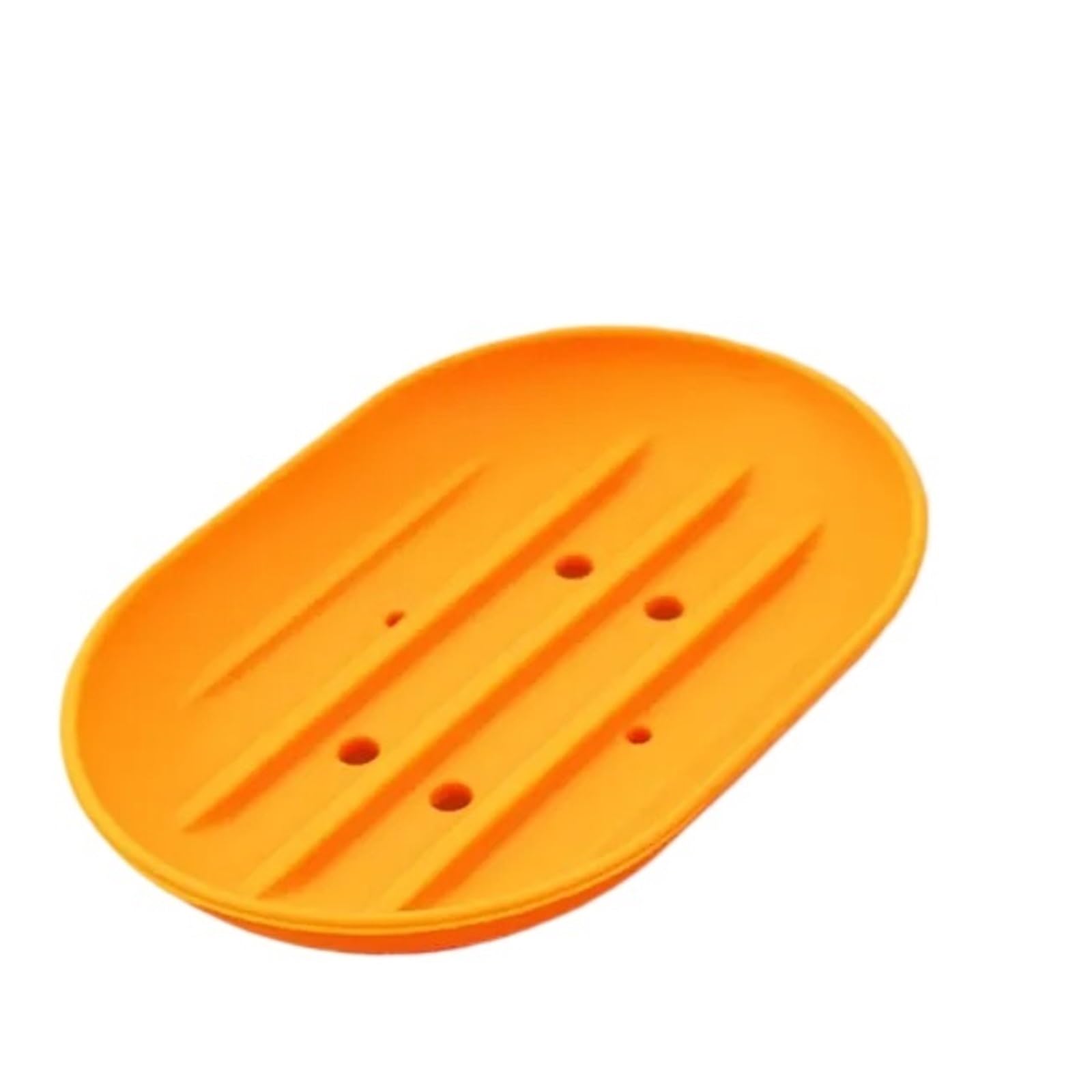3Pcs Silicone Bathroom Dish Home Shower Travel Hiking Holder Container Soapbox Soap Rack Flexible for Soap(Orange)