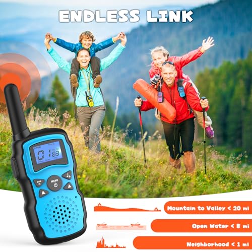 Wishouse Walkie Talkies Rechargeable for Kids Adults Long Range,Xmas Birthday Gift for Boys Girls 4 5 6 7 8 9 10 Year Old, Hiking Gear Camping Games Toys with Flashlight,VOX,Easy to Use 3 Pack - Image 5