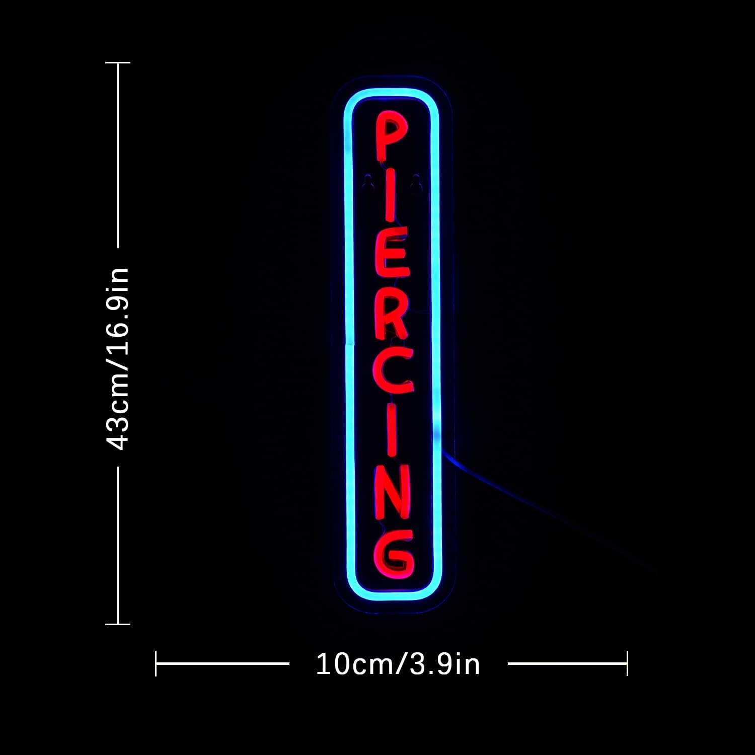 Piercing Neon Sign for Wall Decor Dimmable Letter LED Neon Sign for Salon Studio Shop Red Neon Lights for Body Piercing Business Store Tattoo SPA Shop Wall Decoration - Image 5