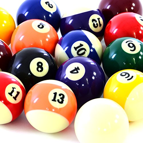 Foto von Nexos Trading Billardkugeln Billard Pool Kugeln Queueball Billardball Set Satz - hochglanzpoliert mit Nummern - Standardmaß Ø 57,2 mm