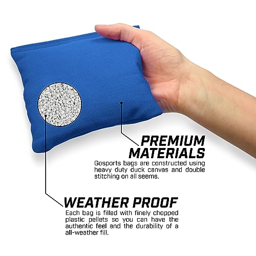 GoSports Official Regulation Cornhole Bean Bags Set of 8 - For Competitive Cornhole Games - All Weather - Red and Blue - Image 2