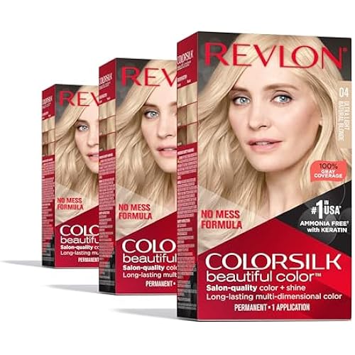 Revlon Colorsilk Beautiful Color Permanent Hair Color, (OLD VERSION) 04 Ultra Light Natural Blonde (Pack of 3)