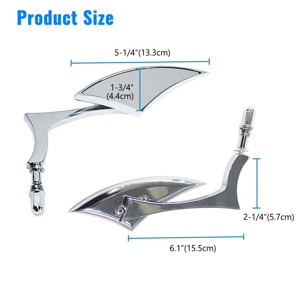 Amazon.com: DREAMIZER Motorcycle Mirrors Chrome Compatible