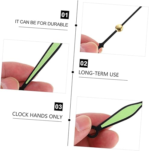 Miniatura 6 de VOSAREA 20 Sets Luminosas Manos Reloj Piezas Reloj Pared Relojes Decoración Sudor Traje Reparación Reloj Punteros Creativo Reloj De Pared Punteros