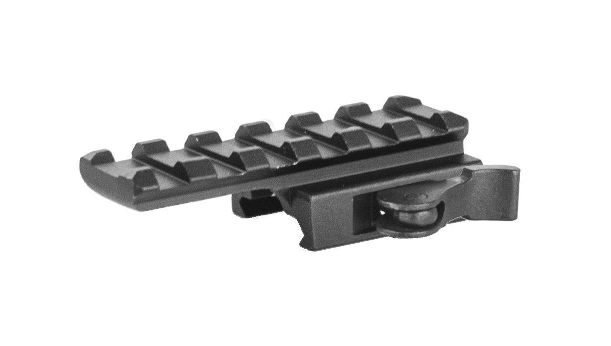 BridgeMount Rail Tactical Picatinny Cantilever .5" Riser, 2.5" Long with 6 Slots - Quick Detachable, BM0605EXQR,Black