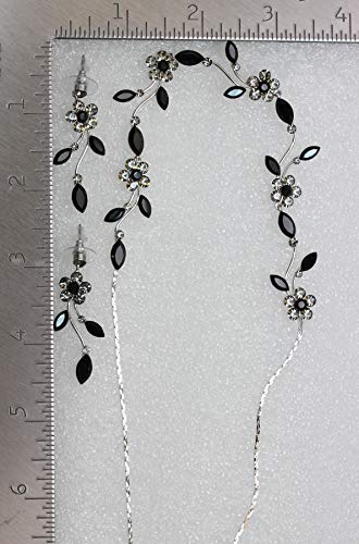 Image of Faship Gorgeous Rhinestone Crystal Floral Necklace Earrings Set