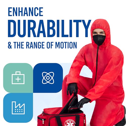 Image of Medtecs Hazmat Suits - 6 Sizes Options - Disposable Coveralls Suit, Medical Protective Coverall PPE Hazmat Suits