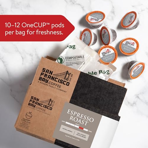 Image of San Francisco Bay Compostable Coffee Pods - Espresso Roast (36 Ct) K Cup Compatible including Keurig 2.0, Dark Roast