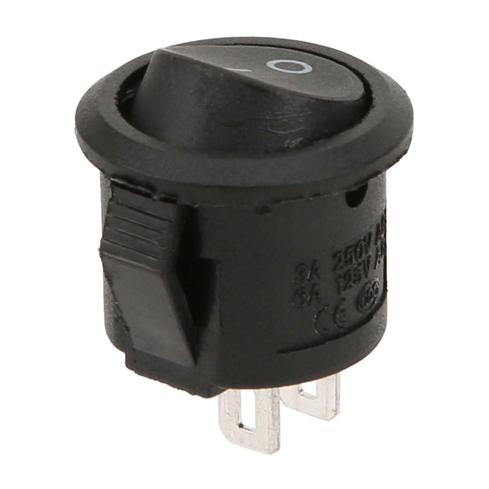 20Pcs Small Round 2 Pin 2 Position Rocker Switch High Class Plastic Zinc Coating Simple Replacement 3A250VAC 6A125VAC