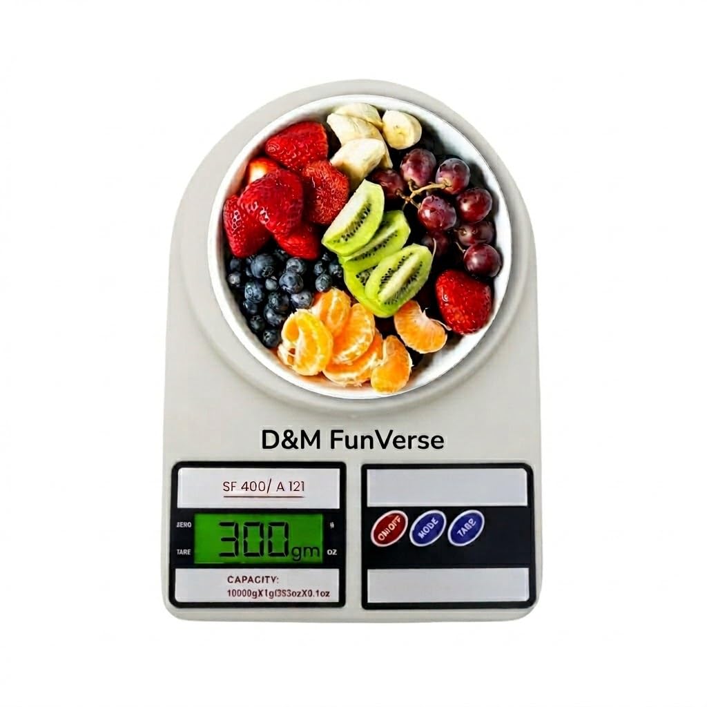 conkoo digital kitchen weighing scale 10 kg | high precision electronic weight machine with lcd display | food & diet measuring scale for baking, cooking & home use (pack of 1)