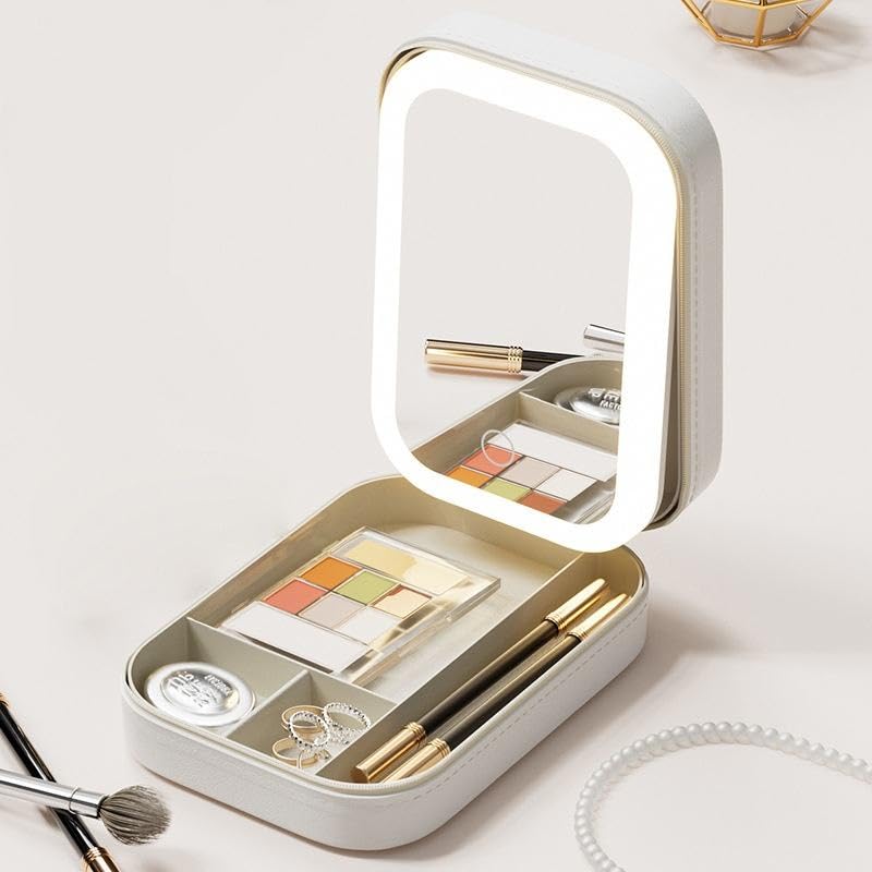 PRIMIT LED Travel Jewelry Case with Mirror, 10 Sealed Book Lover Girl - Image 4