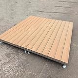 GY8PKVWKWQ Floating Deck Kit - Modular Outdoor Wood Composite Platform, Freestanding Low Profile Patio Deck, Weather Resistant DIY Decking For Backyard, Lawn & Garden(Teak color)