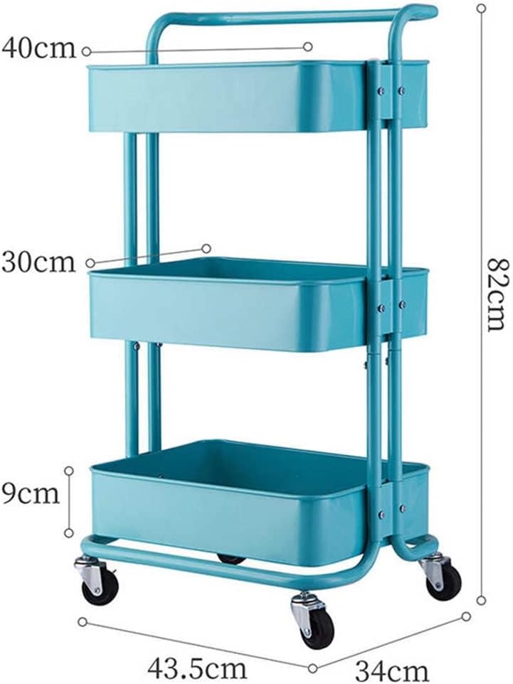 3-Tier Kitchen Storage Carts Wheels Trolley Bathroom Storage Organization Cart with Wheels Storage Shelves