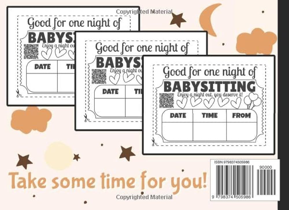 Babysitting Coupons: 50 Vouchers for Parents, Mom and Dad | Gift Idea from Grandparents, Grandma, Grandpa, Aunt, or Uncle: H. Johns, Sonya: 9798374505986: Amazon.com: Books babysitting-coupons-50-vouchers-for-parents-mom-and-dad-gift-idea-from-grandparents-grandma-grandpa-aunt-or-uncle-h-johns-sonya-9798374505986-amazon-com-books