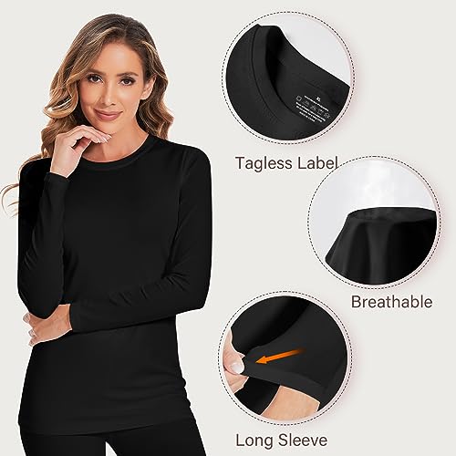 YADIFEN Women Thermal Underwear Set,Long Johns for Women Base Layer with Fleece Lined Long Underwear Top Bottom Cold Weather4