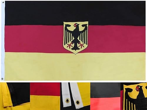 Premium 3x5 Embroidered Sewn Germany Deutschland 100% Cotton Flag 3'x5'
