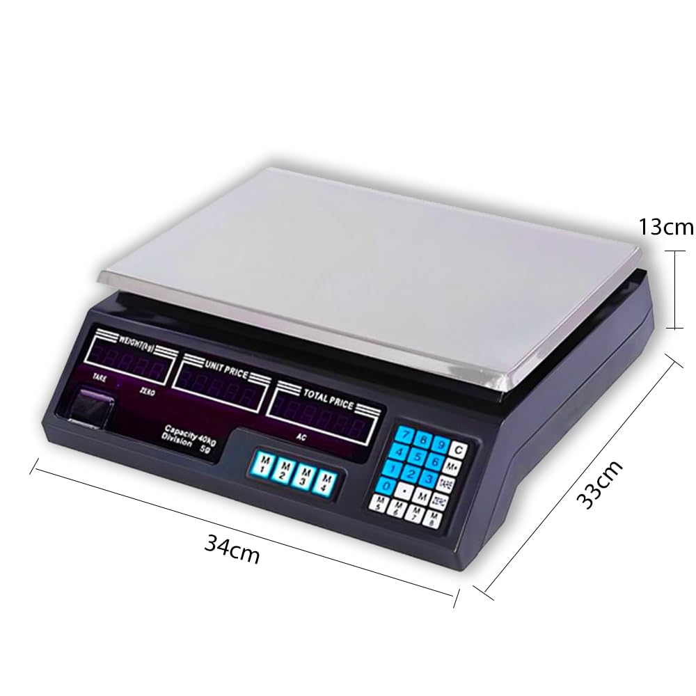 Elektronische Küchenwaage 40 kg digital und professionell mit LCD-Display mit hoher Präzision