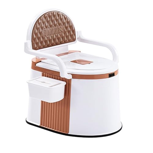 NIGOE ポータブルトイレ、 トイレットペーパートイレ、 洗えるバスケットとトイレットペーパーホルダー付き、 屋外屋内可動トイレ、 妊婦高齢者および身体障害者用 5パック ポータブルトイレ 簡易便座 介護用 簡易トイレ おまる 大人用 高齢者 (ゴールド