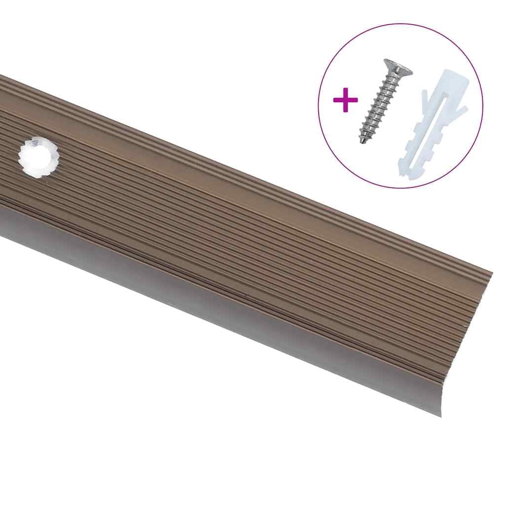 Gecheer Cantoneras para Escalera de Aluminio con Antideslizante, Marrón, 90 cm - Protección Estética y Segura