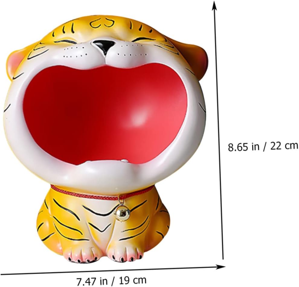 Tiger Storage Holder Lid Multifunctional Resin Decoration for Home Cute Tigers Desktop Ornament for Housewarming and Office