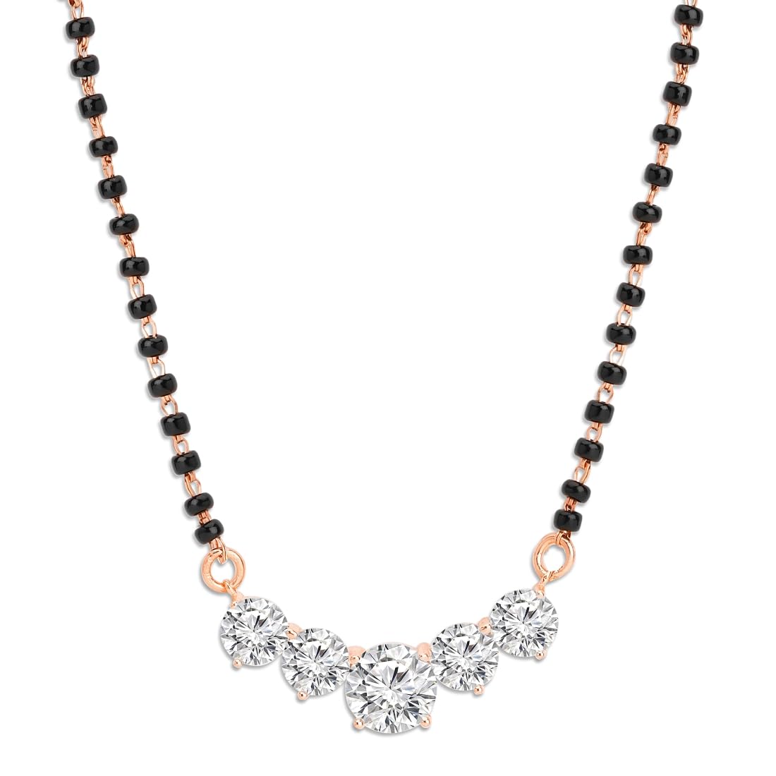 ZAVYA 925 Sterling Silver Halo of Enchantment Cubic Zirconia Rose Gold Plated Adjustable Womens Mangalsutra | Gift for Women and Girls | With Certificate of Authenticity and 925 Hallmark (B0D3HWR9NM) Amazon Price History, Amazon Price Tracker