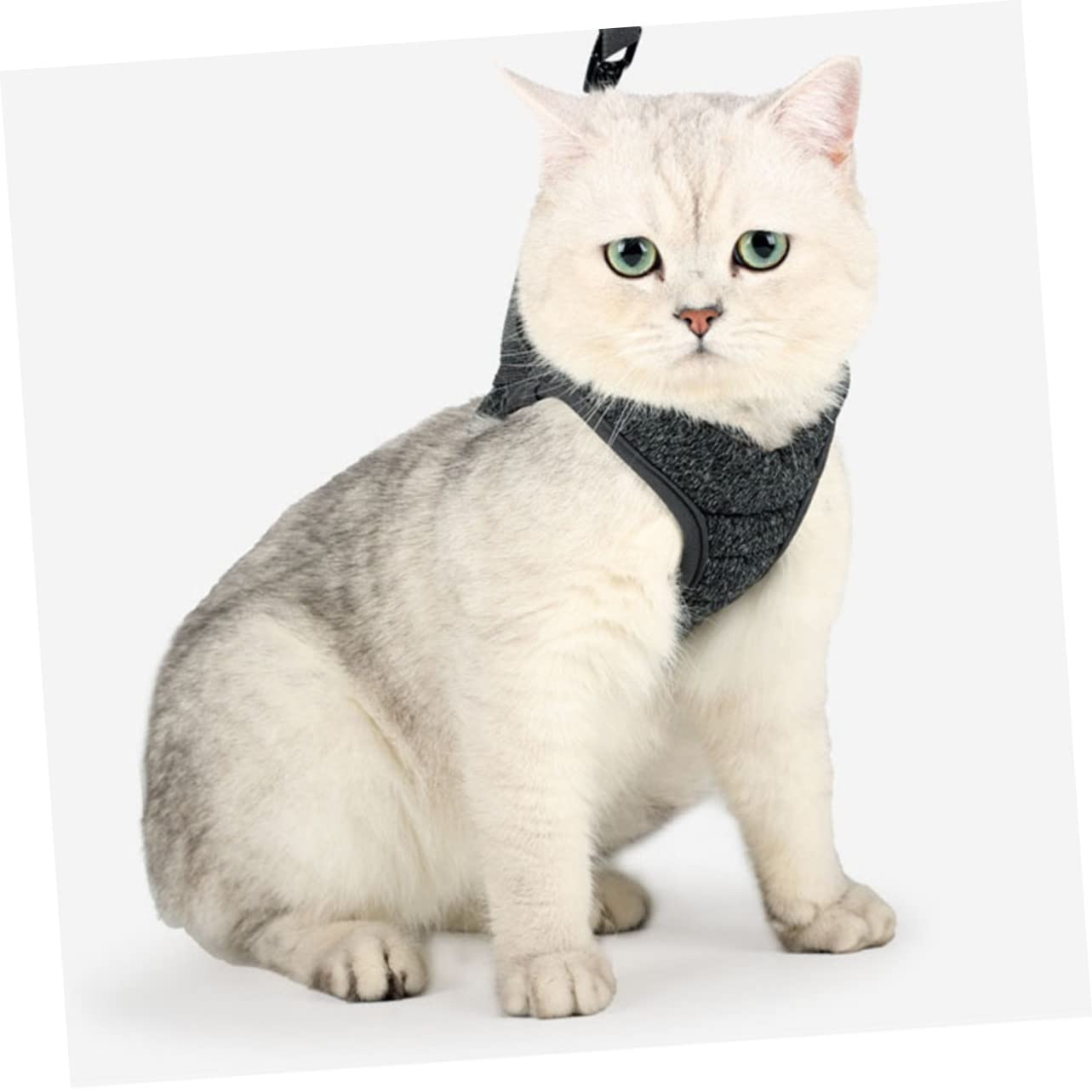 POPETPOP Lightweight Cat Harness Vest Comfortable Chest Strap for Cats Durable and Easy Grey Color