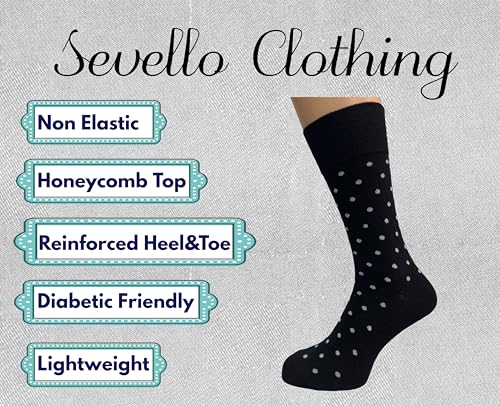 Diabetic Socks for Men 6 Pairs, Dress Socks for Men for Swollen Feet, Mens Diabetic Sock Size 9-122