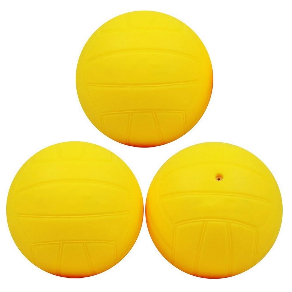 Viminston Spike Replacement Balls 3.5inch Yellow Soft Balls 3-Pack for Round Net Game Pool Game Mini Volleyball