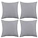 Produktbild Deconovo Leinenoptik Kissenbezug Wohnzimmer Kissenhülle Sofakissenbezug 45x45 cm Grau 4er Set