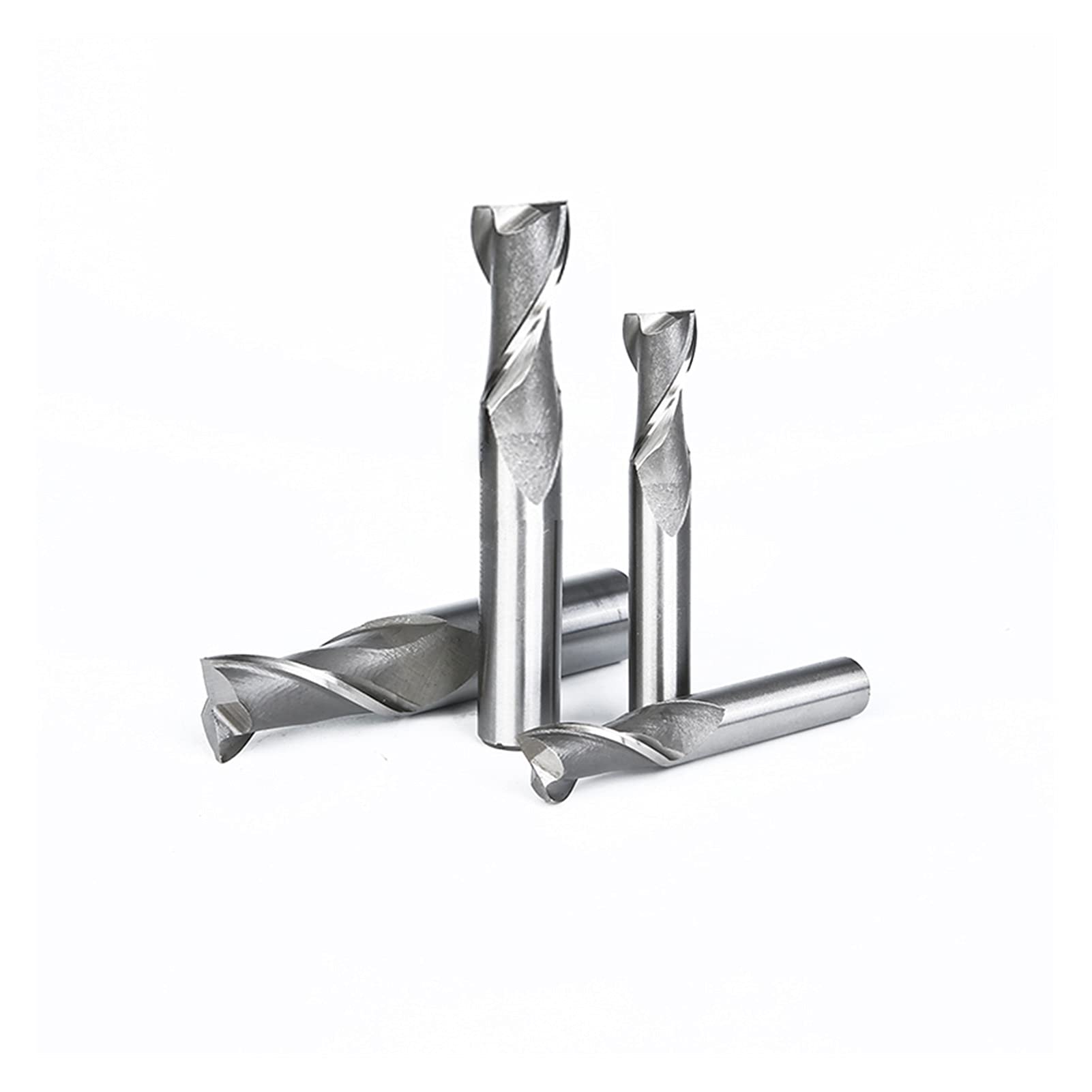 Fresa de extremo carburo tungsteno, fresa HSS for aluminio, flautas 2F, 3F y 4F, 1, 2, 3, 4, 5 6 mm, brocas CNC for torno, herramienta corte(4F 2mm)