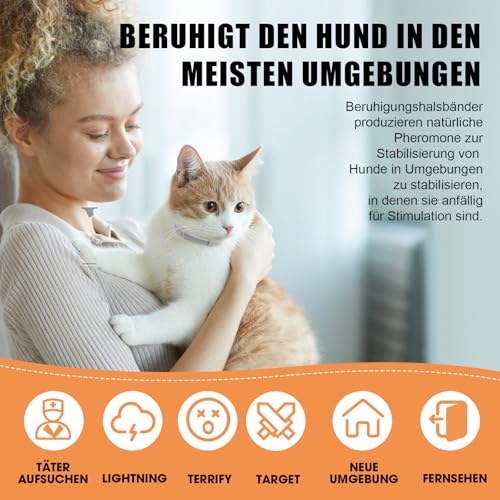 Beruhigendes Halsband für Katzen, Pheromon-Katzenhalsband, zur Linderung von Angst und Stress, verstellbar, wasserabweisend, beruhigende Halsbänder, 6 Stück (grau)