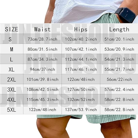 Pacificozy Men's Shorts, Mokaloha Mens Short,Corduroy Shorts Men, Casual Lace-Up Loose Short2