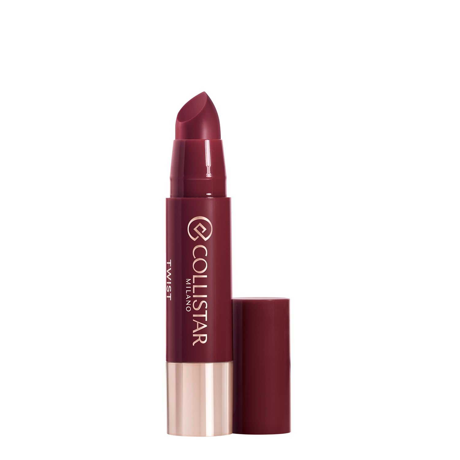 Collistar Twist Balmy Gloss, Feuchtigkeitsspendender, Aufpolsternder Gloss, 20H Hydratation, Hyaluronsäure, Ultra-Glänzend, Präzise Lippenstift-Anwendung, Nr. 214 Burgundy, 2,8 g