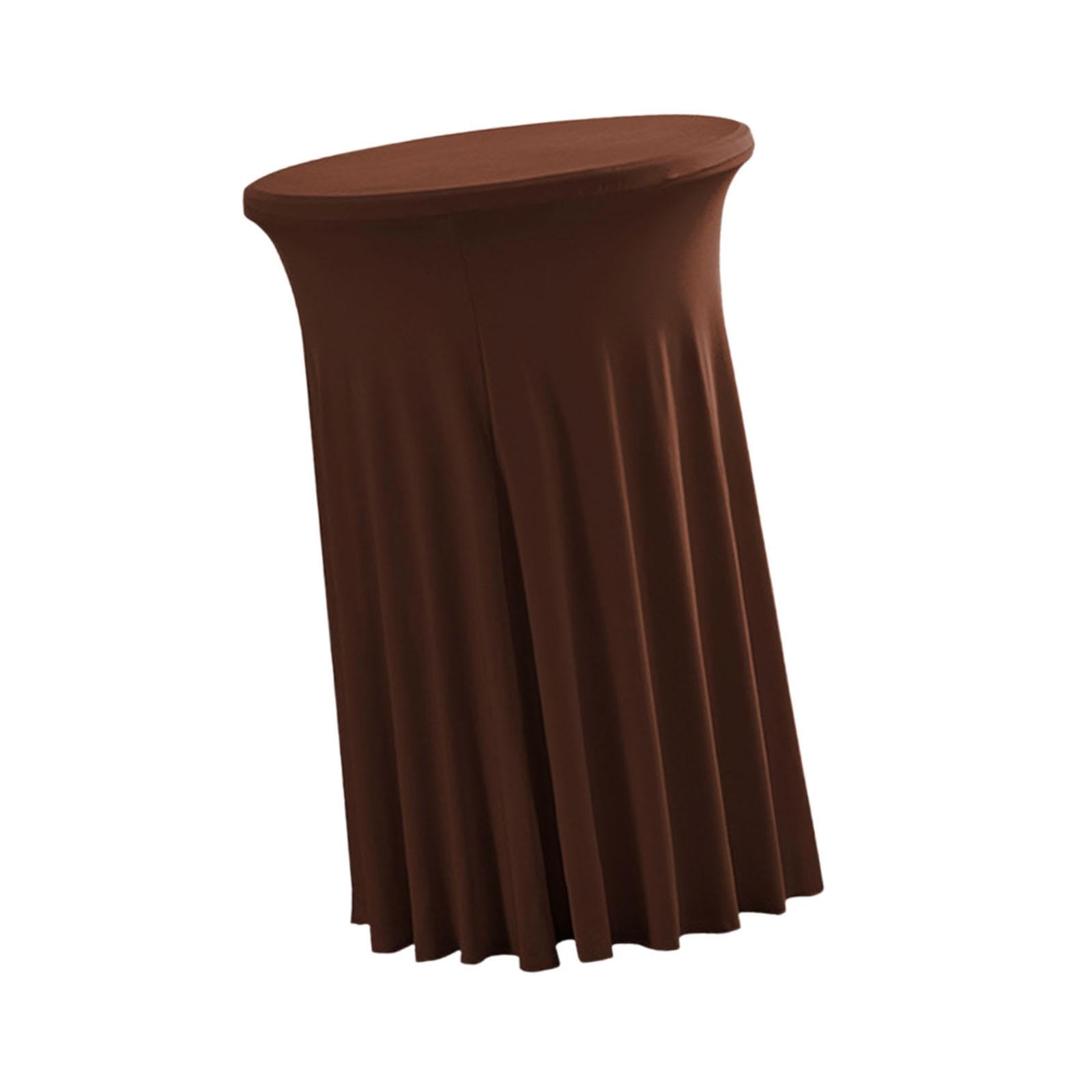 NIVAA Cocktail Table Tablecloth Stretch Decorative with Skirts for Events Cake Bar Brown-image-18