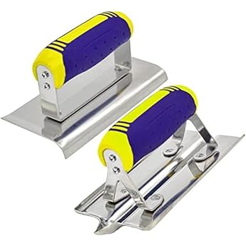 Stainless Steel Concrete Smoothing Trowel Premium Smoothing Trowel and Joint Cutter Set Masonry Trowel with Soft Handle Smoothing Spatula Cleaning Trowels for Drywall and Finish Rustproof Spatula Drywall Tool
