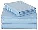 Produktbild AmazonBasics Bettlaken-Set aus Jersey, für Doppelbetten Queen himmelblau