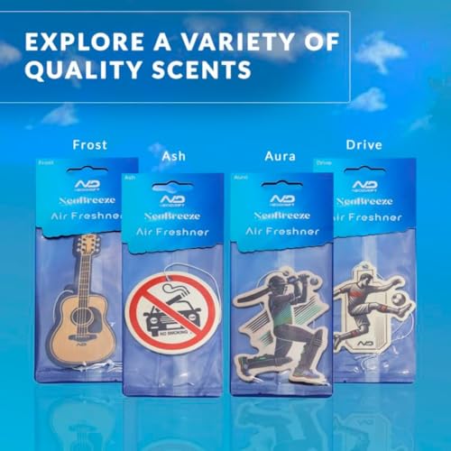 Image of NEODRIFT 'NeoBreeze' Car Perfume Air Freshener Cards & Kids Pack, Set of 4 (Panda, Smiley Bear, Puppy, No Smoking) & Long-Lasting Fragrance