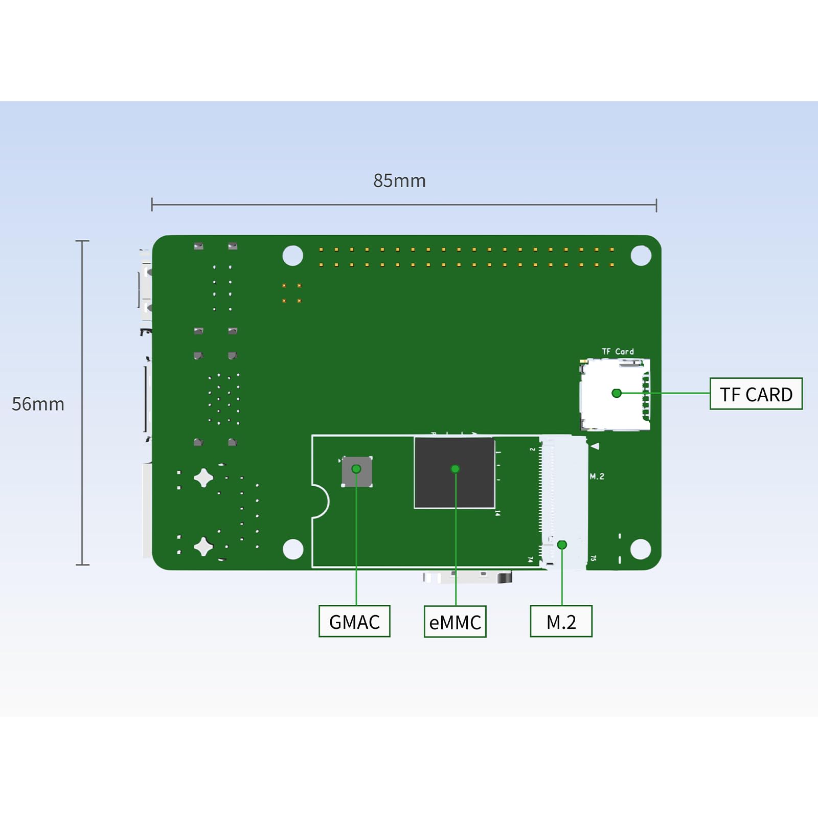 VisionFive 2 Lite RISC-V komputer jednopłytowy, StarFive JH-7110S SoC 2/4/8 GB LPDDR4 WiFi6 BT5.4 HDMI2.0 Gigabit Ethernet, do edukacji, IIoT, Smart Home, 85 x 56 mm kompaktowy (metalowy zestaw, 8 + 0