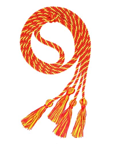 Image of Double Graduation Honor Cords - Red with Gold,68 inch Long