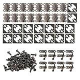 Bisagras y pestillos de joyero, bisagras de caja de madera Patches Kit de hardware decorativo retro de esquina con tornillos para el gabinete de muebles de estuches