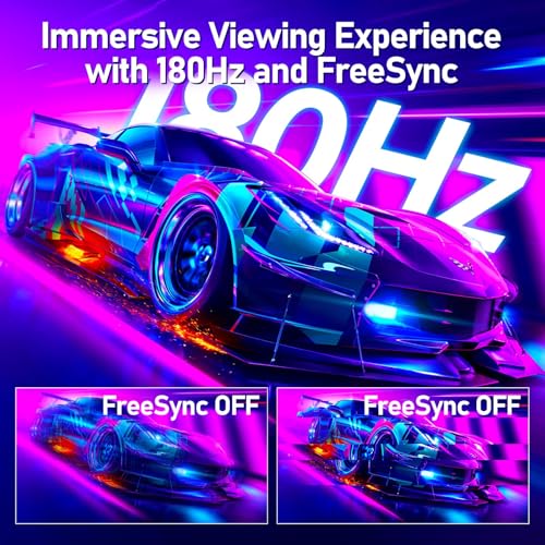 Image of Gawfolk 24.5 Inch Gaming Monitor, 144hz /180hz PC Monitor FHD 1080P Frameless Computer Monitors, VA, sRGB 100%, DisplayPort, HDMI, Eye Care, Wall Mount Compatible (White)