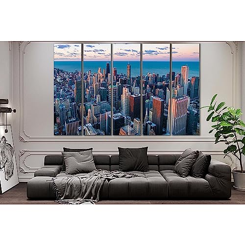 Cuadro de la Torre Willis Chicago en 5 paneles de 140x90 cm ZELLART №SL333