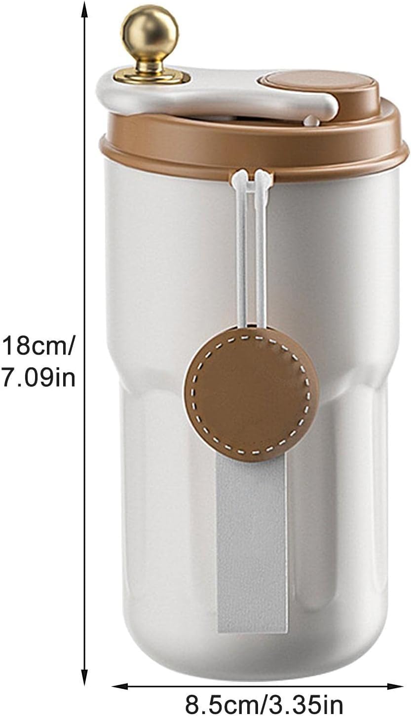 Wosta Smart Insulated Coffee Travel Mug with Touch Screen Digital Temperature Display Travel Flasks, 420 Ml, 304 Stainless Steel Reusable - Leak Proof, Thermal Mug (Brown) 2