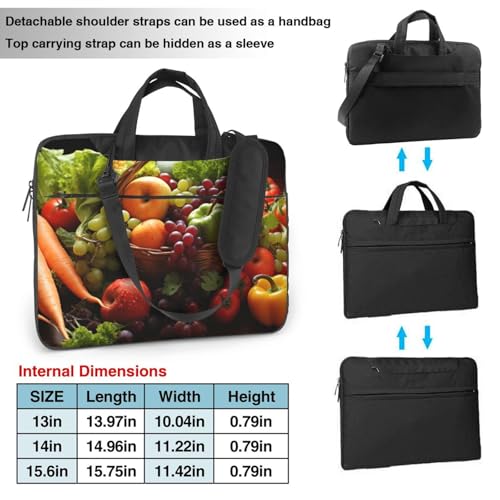 Maletín para portátil con diseño colorido de vegetales 15.6 pulg miniatura 2
