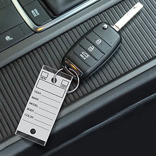 Image of Versa-Tags Gray Self-Protecting Key Tags with Chrome-Plated Split Rings, 1000 Count Automotive Dealership Key Tags for Car Truck RV Inventory & Service Organization