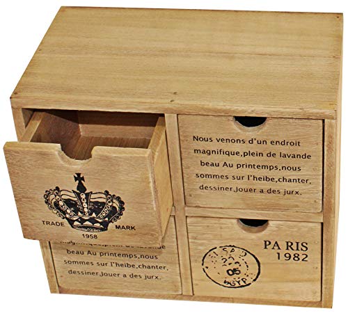 Meuble de rangement rustique à 4 tiroirs Geko pour petits espaces