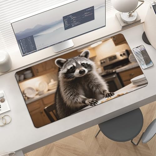 Desk Pad Protector 24x12 Inch Raccoon Reaches miniatura 6
